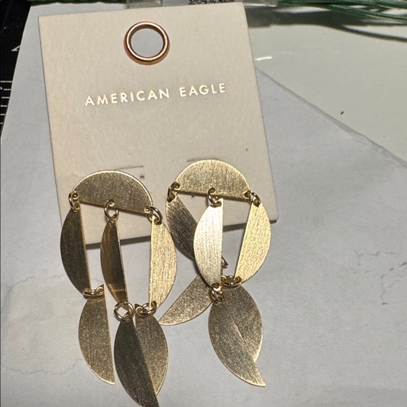 American Eagle Outfitters Gold Layered Geometric Dangle Earrings - Picture 5 of 5